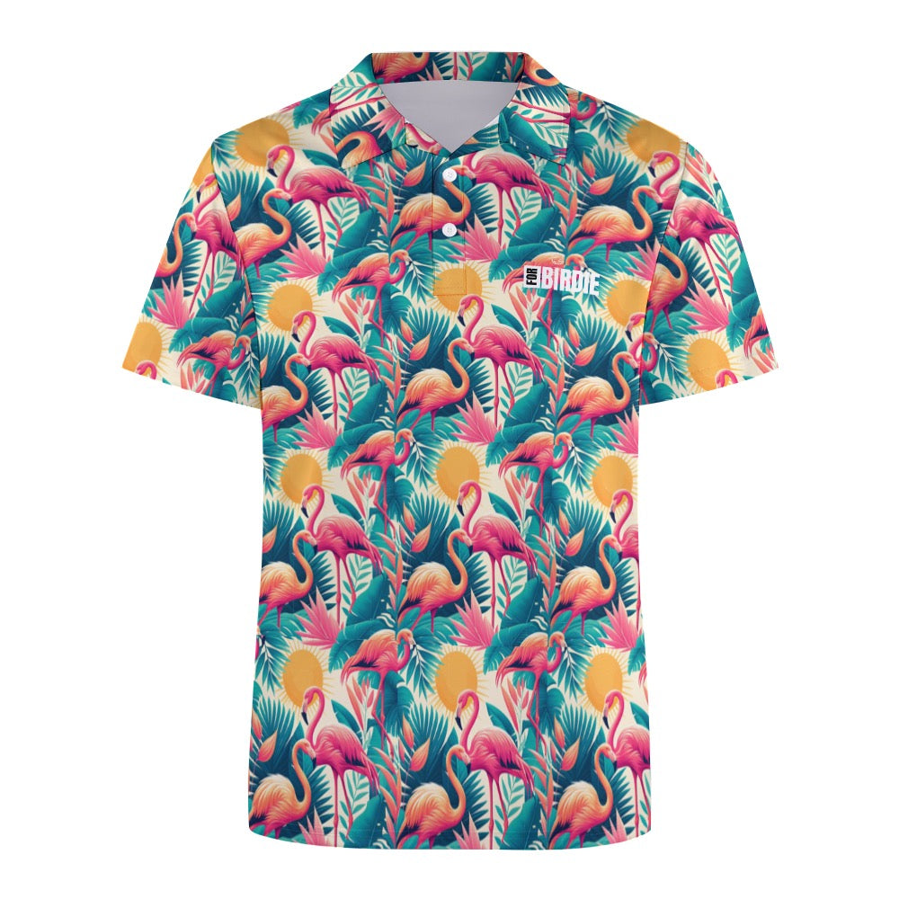 For Birdie Golf Polo "Crazy Flamingo"