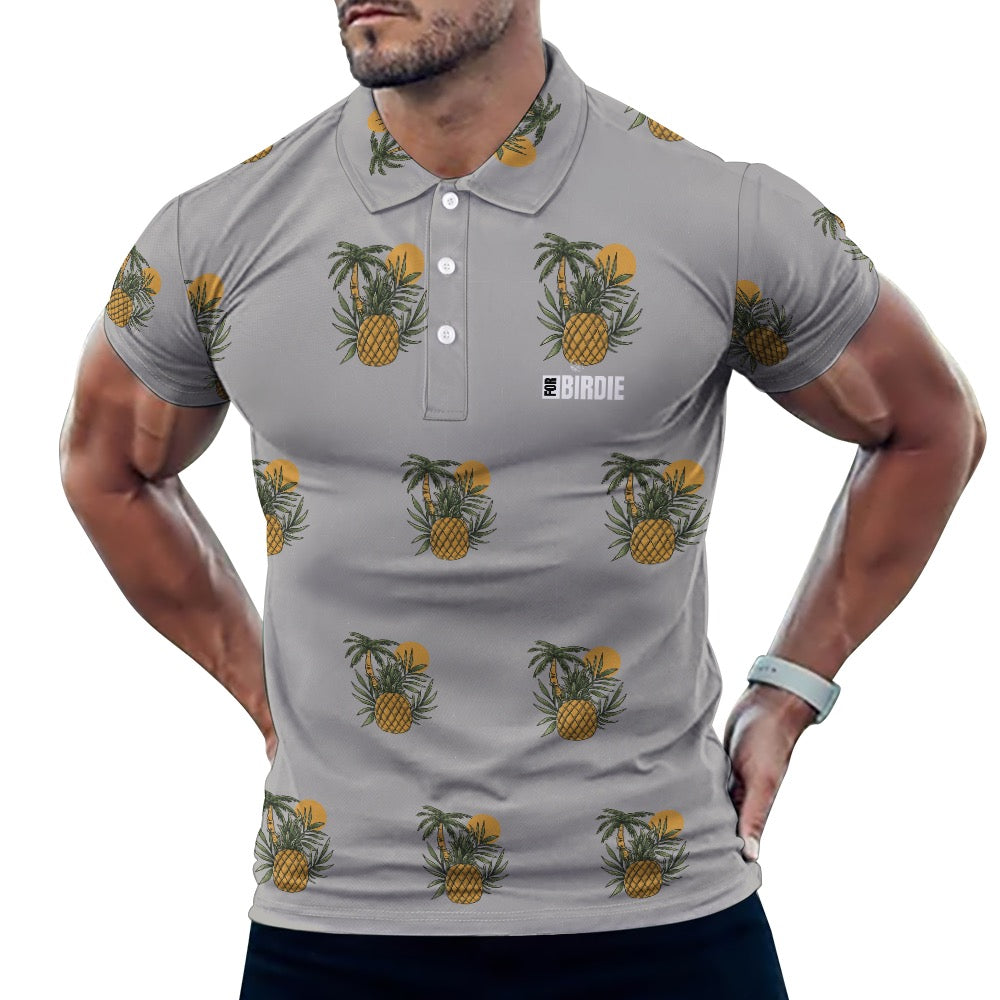 For Birdie Golf Polo "Pineapple-Palms"