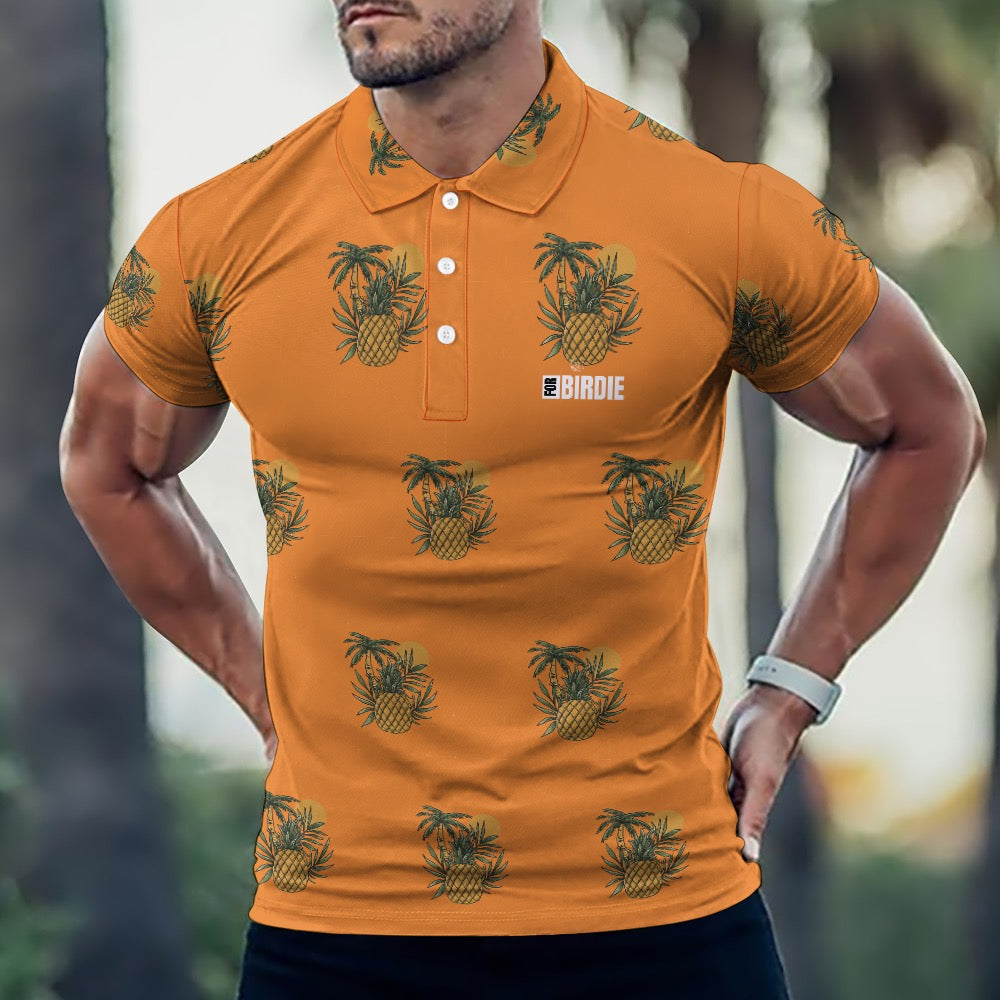 For Birdie Golf Polo "Pineapple-Palms"