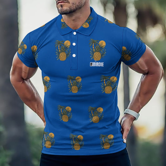 For Birdie Golf Polo "Pineapple-Palms"